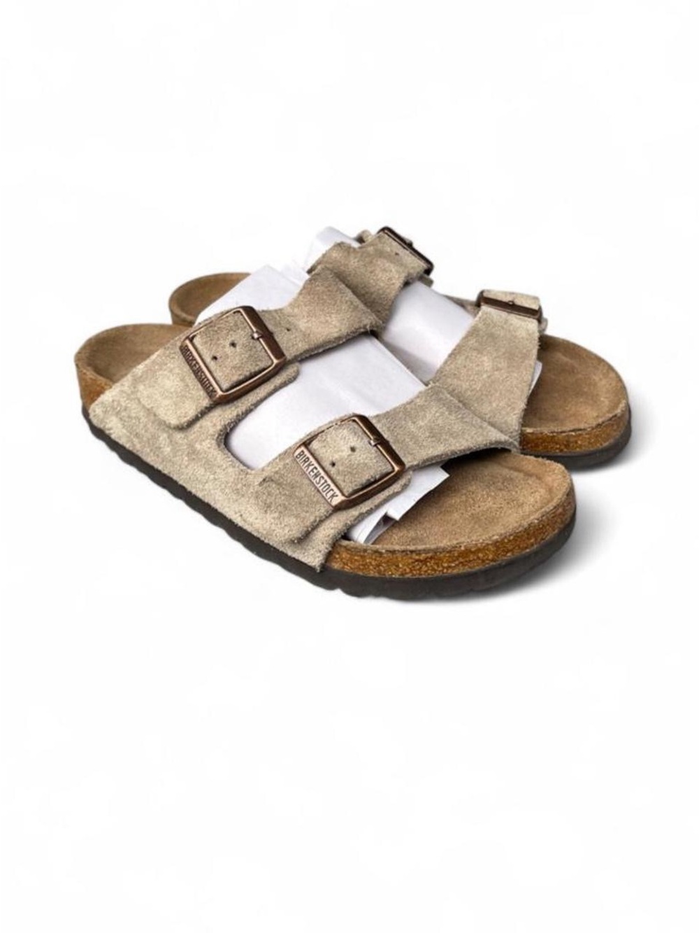 Birkenstock Arizona Taupe Suede Soft Footbed Sandals EU 35 Women’s 4 Narrow